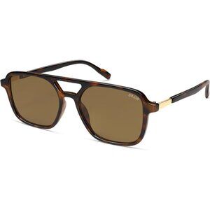 Sojos Women Mens Coffee Lens Trendy Rectangle Retro Aviator Shades Sunglasses